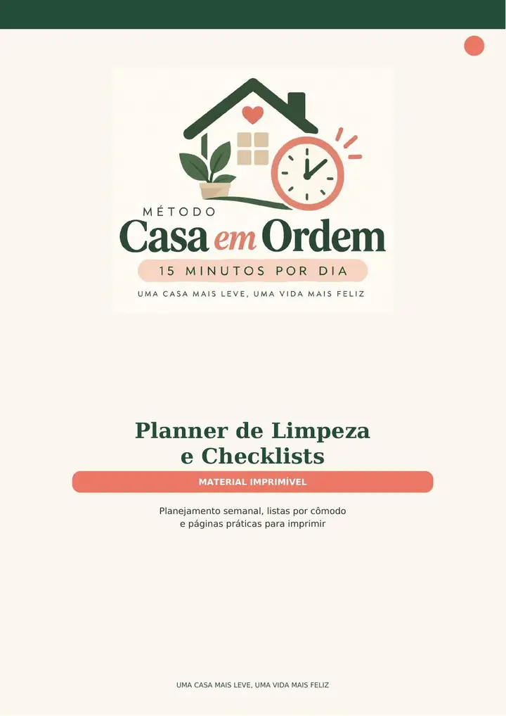 Planner de Limpeza e Checklists